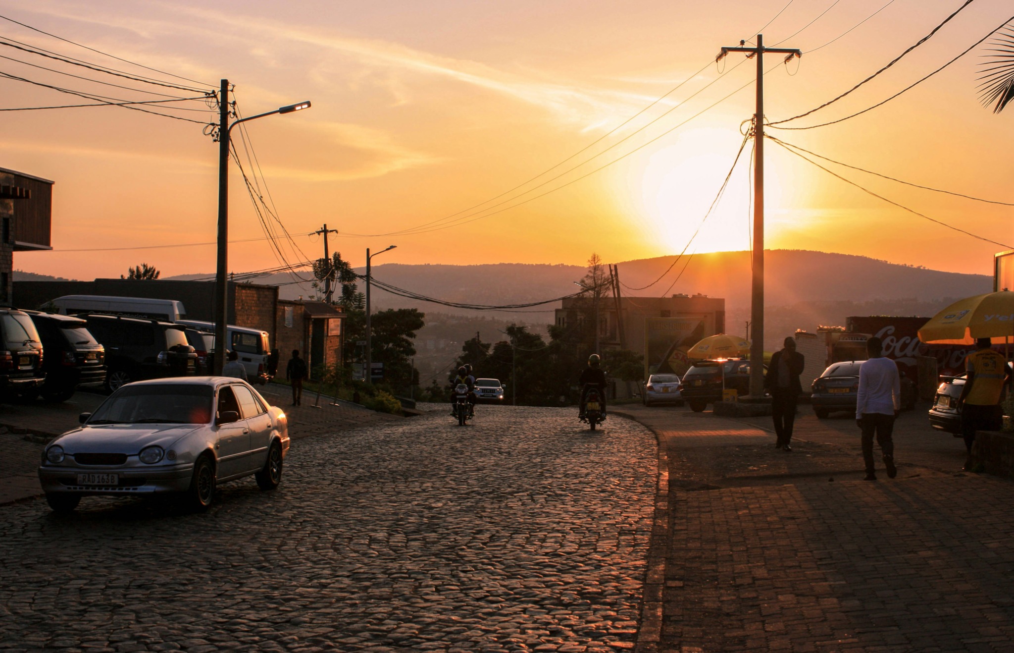 Golden hour road in Rwanda